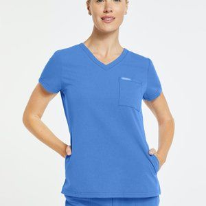 Jaanuu Ceil Blue Women’s Top & Jogger Bottom Scrub Set